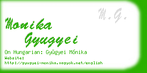 monika gyugyei business card