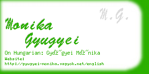 monika gyugyei business card